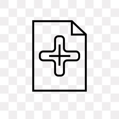 Saydam arka plan üzerinde Ekle yeni belge logo kavramı izole yeni belge vektör simge eklemek