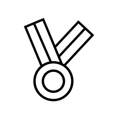 Madalya simge vektör izole üzerinde beyaz arka plan, madalya şeffaf işareti, doğrusal sembolü ve kontur tasarım öğeleri anahat tarzı