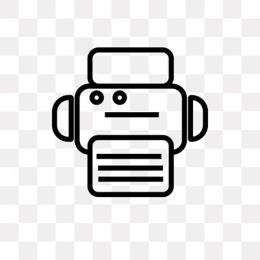 Saydam arka plan üzerinde yazıcı logo kavramı izole yazıcı vektör simgesi