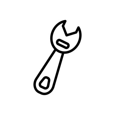 İngiliz anahtarı simgesini vektör izole üzerinde beyaz arka plan, İngiliz anahtarı şeffaf işareti, doğrusal sembolü ve kontur tasarım öğeleri anahat tarzı