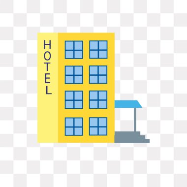 Hotel vector Icon şeffaf arka plan üzerinde otel logo izole