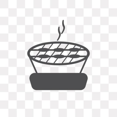 Şeffaf arka plan Barbecu izole Barbekü vektör simgesi