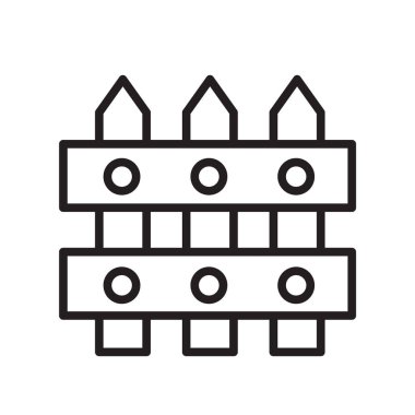 Çit simge vektör izole üzerinde beyaz arka plan, çit şeffaf işareti, doğrusal sembolü ve kontur tasarım öğeleri anahat tarzı