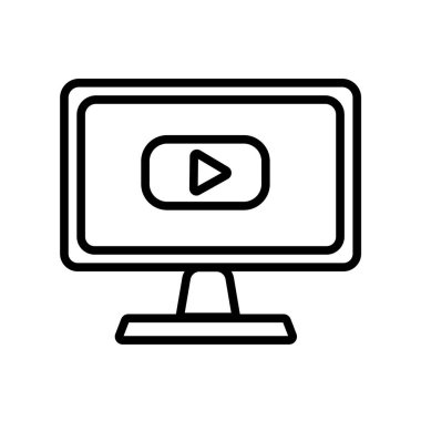 Video ın tarayıcı simge vektör izole üzerinde beyaz arka plan, Video tarayıcıda şeffaf işareti, doğrusal sembolü ve kontur tasarım öğeleri anahat tarzı