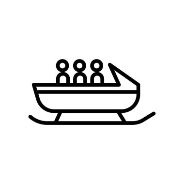 Kızak simge vektör izole üzerinde beyaz arka plan, kızak şeffaf işareti, doğrusal sembolü ve kontur tasarım öğeleri anahat tarzı