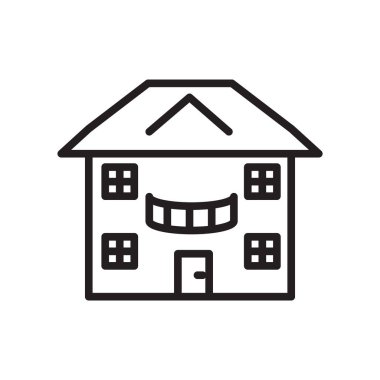 House simge vektör izole üzerinde beyaz arka plan, ev saydam işareti, doğrusal sembolü ve kontur tasarım öğeleri anahat tarzı