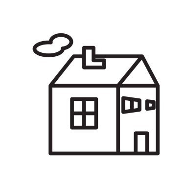 House simge vektör izole üzerinde beyaz arka plan, ev saydam işareti, doğrusal sembolü ve kontur tasarım öğeleri anahat tarzı