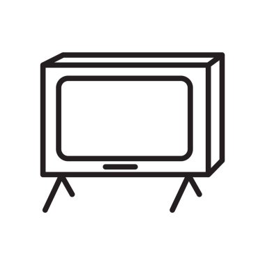 Beyaz arka plan üzerinde monitör işareti izole monitör simge vektör ,
