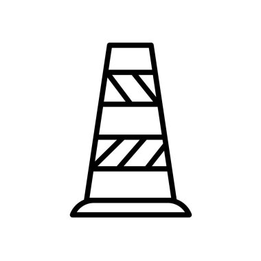 Trafik koni simge vektör izole üzerinde beyaz arka plan, trafik koni şeffaf işareti, doğrusal sembolü ve kontur tasarım öğeleri anahat tarzı