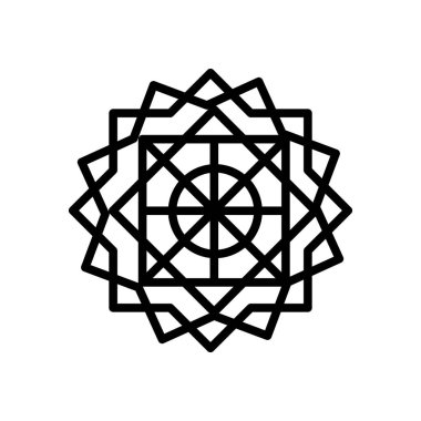 İslam sanat simge vektör beyaz arka plan üzerinde İslam sanatı şeffaf işareti izole