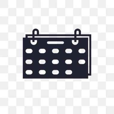 Saydam arka plan üzerinde Calenda izole takvim vektör simgesi