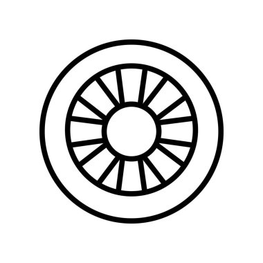 Tekerlek simge vektör izole beyaz arka plan, tekerlek işareti, lin