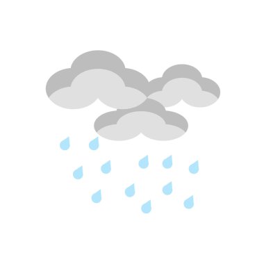 İzole beyaz arka plan, Raining şeffaf işareti, hava simgeleri simge vektör yağmur