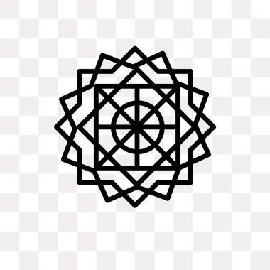 Saydam arka plan üzerinde İslam sanatı logo kavramı izole İslam sanat vektör simgesi