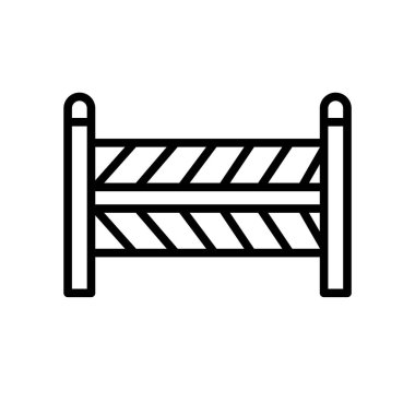 Bariyer simge vektör izole üzerinde beyaz arka plan, bariyer şeffaf işareti, doğrusal sembolü ve kontur tasarım öğeleri anahat tarzı