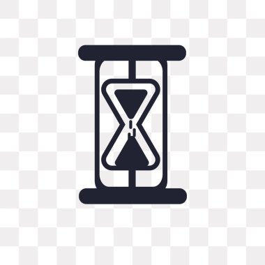 Saydam arka plan üzerinde kum saati logo kavramı izole kum saati vektör simgesi