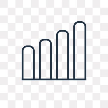 Saydam arka plan üzerinde çubuk grafik logo tasarımı izole çubuk grafik vektör simgesi