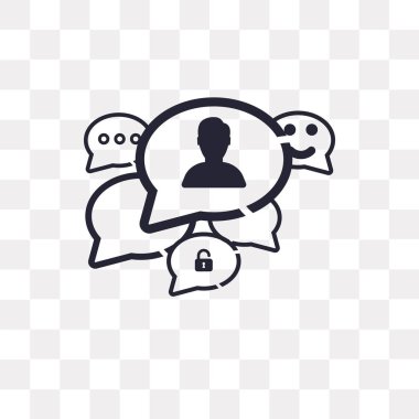 Saydam arka plan üzerinde konuşma balonu logosu kavramı izole konuşma balonu vektör simgesinin