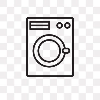 Saydam arka plan üzerinde çamaşır makinesi logo kavramı izole çamaşır makinesi vektör simgesi