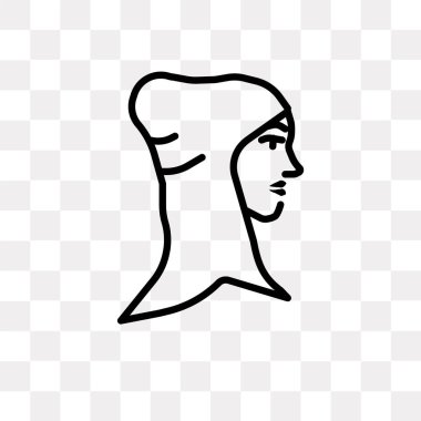 Saydam arka plan üzerinde Arap kadın logo kavramı izole Arap kadın vektör simgesi