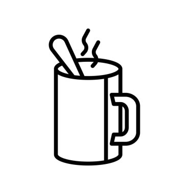 Beyaz arka plan üzerinde sıcak choc izole sıcak çikolata simge vektör