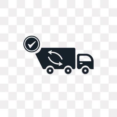 Saydam arka plan üzerinde kamyon logo tasarımı izole kamyon vektör simgesi