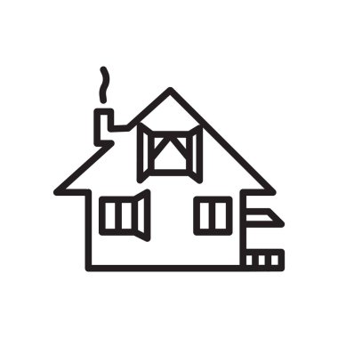 House simge vektör izole üzerinde beyaz arka plan, ev saydam işareti, doğrusal sembolü ve kontur tasarım öğeleri anahat tarzı