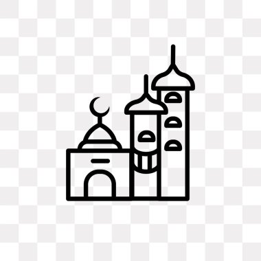 Saydam arka plan üzerinde cami logo kavramı izole Camii vektör simgesi