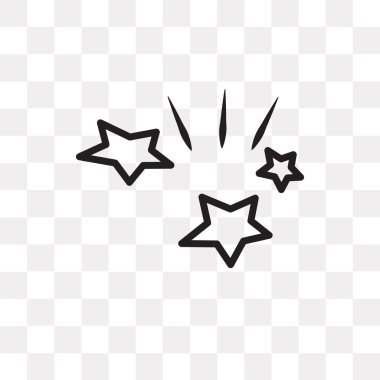 Üç yıldız şeffaf arka plan üzerinde üç yıldız logo kavramı izole simge vektör