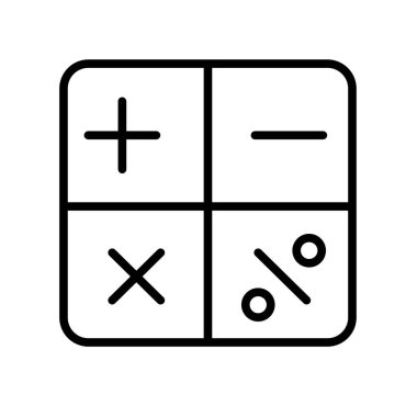 Matematiksel simgeler simge vektör izole üzerinde beyaz arka plan, matematik simgeleri şeffaf işareti, doğrusal sembolü ve kontur tasarım öğeleri anahat tarzı