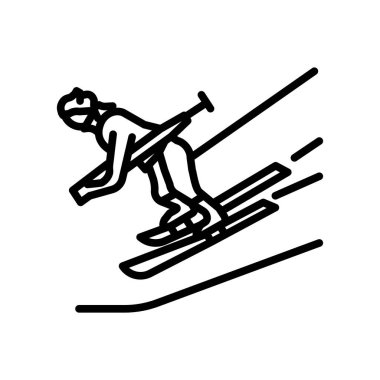 Kayak simge vektör izole üzerinde beyaz arka plan, Kayak şeffaf işareti, doğrusal sembolü ve kontur tasarım öğeleri anahat tarzı