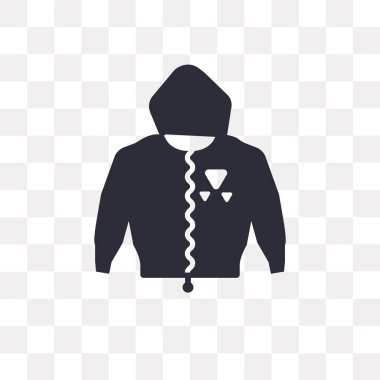 Saydam arka plan üzerinde Hoodie logo kavramı izole Hoodie vektör simgesi