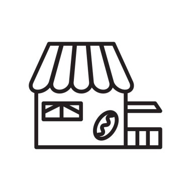 Beyaz arka plan üzerinde kahve sho izole kahvehane simge vektör