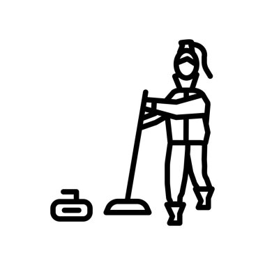 Beyaz arka plan üzerinde izole simge vektör curling, kıvırma şeffaf işareti, doğrusal sembolü ve kontur tasarım öğeleri anahat tarzı