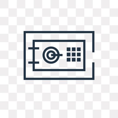 Saydam arka plan üzerinde Kiralık kasa logo tasarımı izole kasa vektör simgesi