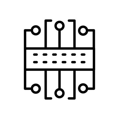 Devre simge vektör izole üzerinde beyaz arka plan, devre şeffaf işareti, doğrusal sembolü ve kontur tasarım öğeleri anahat tarzı