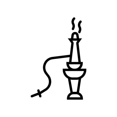 Beyaz arka plan üzerinde nargile şeffaf işareti izole nargile simge vektör