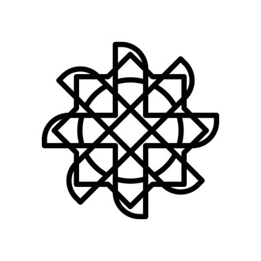 İslam sanat simge vektör beyaz arka plan üzerinde İslam sanatı şeffaf işareti izole