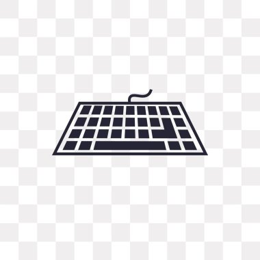 Saydam arka plan üzerinde Keyboar izole klavye vektör simgesi