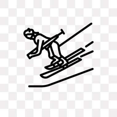 Saydam arka plan üzerinde kayak logo kavramı izole Kayak vektör simgesi