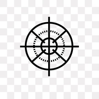 Saydam arka plan üzerinde keskin nişancı silahı hedef logo kavramı izole keskin nişancı silahı hedef vektör simgesi