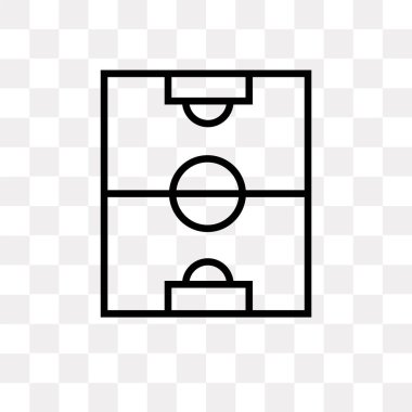 Saydam arka plan üzerinde futbol alanı logo kavramı izole futbol alan vektör simgesi