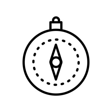 Pusula simgesini vektör izole üzerinde beyaz arka plan, pusula şeffaf işareti, doğrusal sembolü ve kontur tasarım öğeleri anahat tarzı