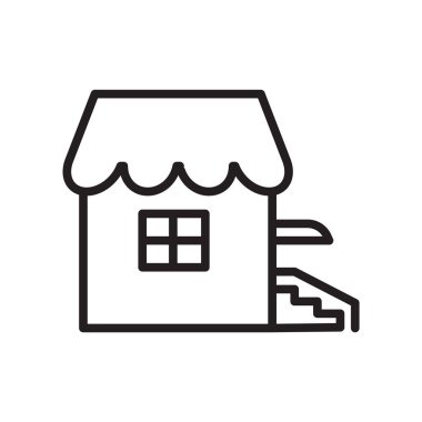 House simge vektör izole üzerinde beyaz arka plan, ev saydam işareti, doğrusal sembolü ve kontur tasarım öğeleri anahat tarzı