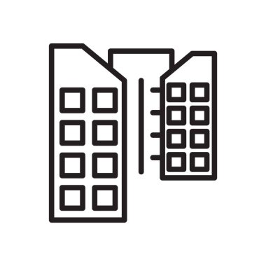 Kasaba simge vektör izole üzerinde beyaz arka plan, şehir şeffaf işareti, doğrusal sembolü ve kontur tasarım öğeleri anahat tarzı