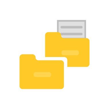 Beyaz arka plan üzerinde klasör şeffaf işareti izole klasör simge vektör