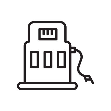 Beyaz arka plan üzerinde gaz meydanının izole benzin istasyonu simge vektör