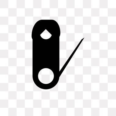 Saydam arka plan üzerinde çengelli iğne logo kavramı izole çengelli iğne vektör simgesi