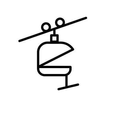 Beyaz arka plan üzerinde teleferik sı izole teleferik simge vektör