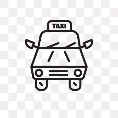 Saydam arka plan üzerinde taksi logo tasarımı izole taksi vektör simgesi